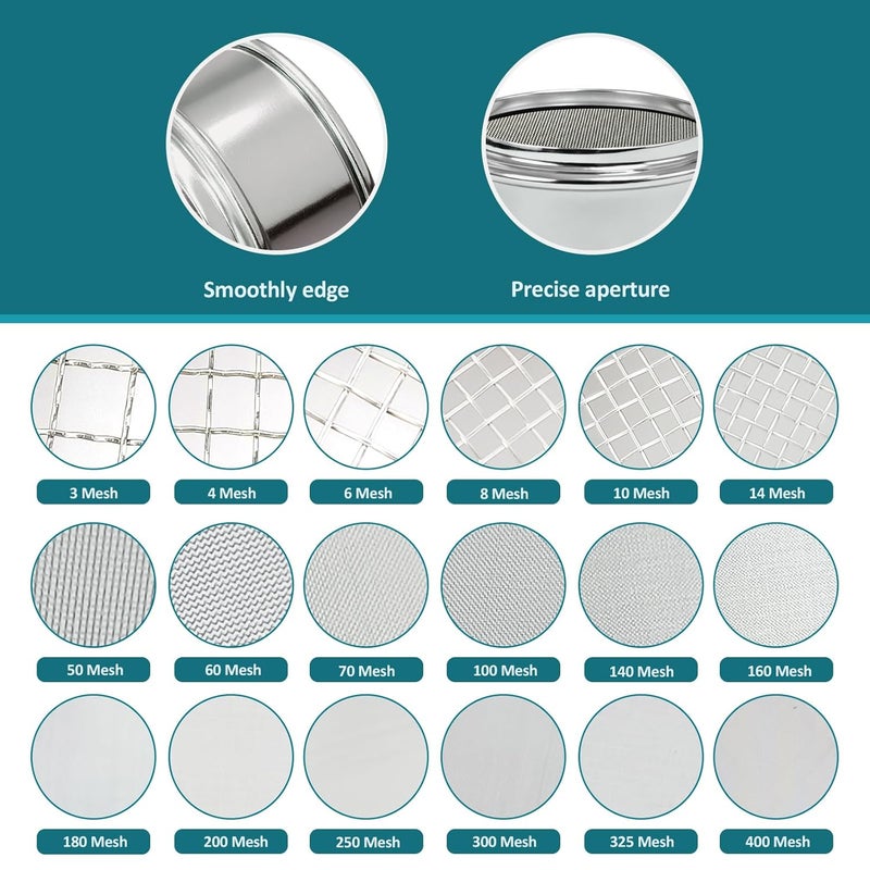 LVDALAB Full 304 Stainless Steel Mesh Sieve Screen, 50 Mesh (0.355mm) Aperture, 2.4inch(6CM) Dia Standard Sample Analysis Test Sieves Sifters Strainer for Industrial Laboratory Homes - Image 3